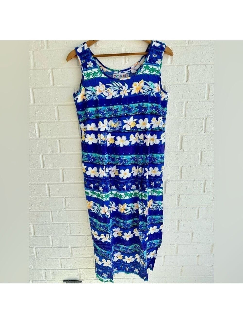 Jams World Sleeveless Dress - Orchid Row-Purple Floral Size L Very Good Vintage
